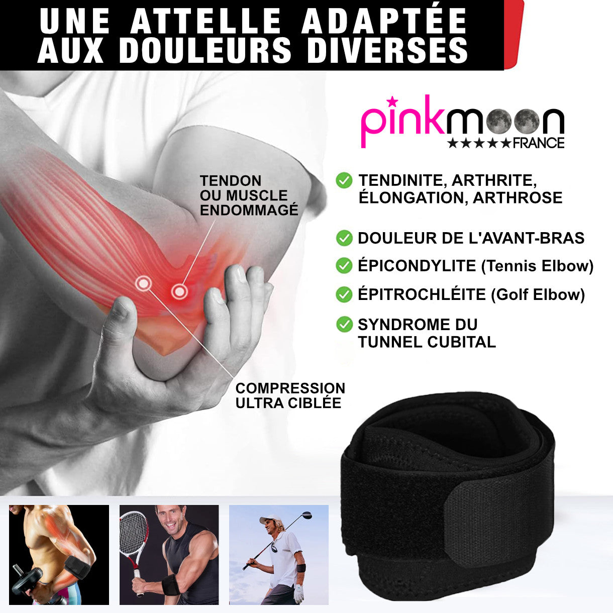 Attelle compression coude tendinite