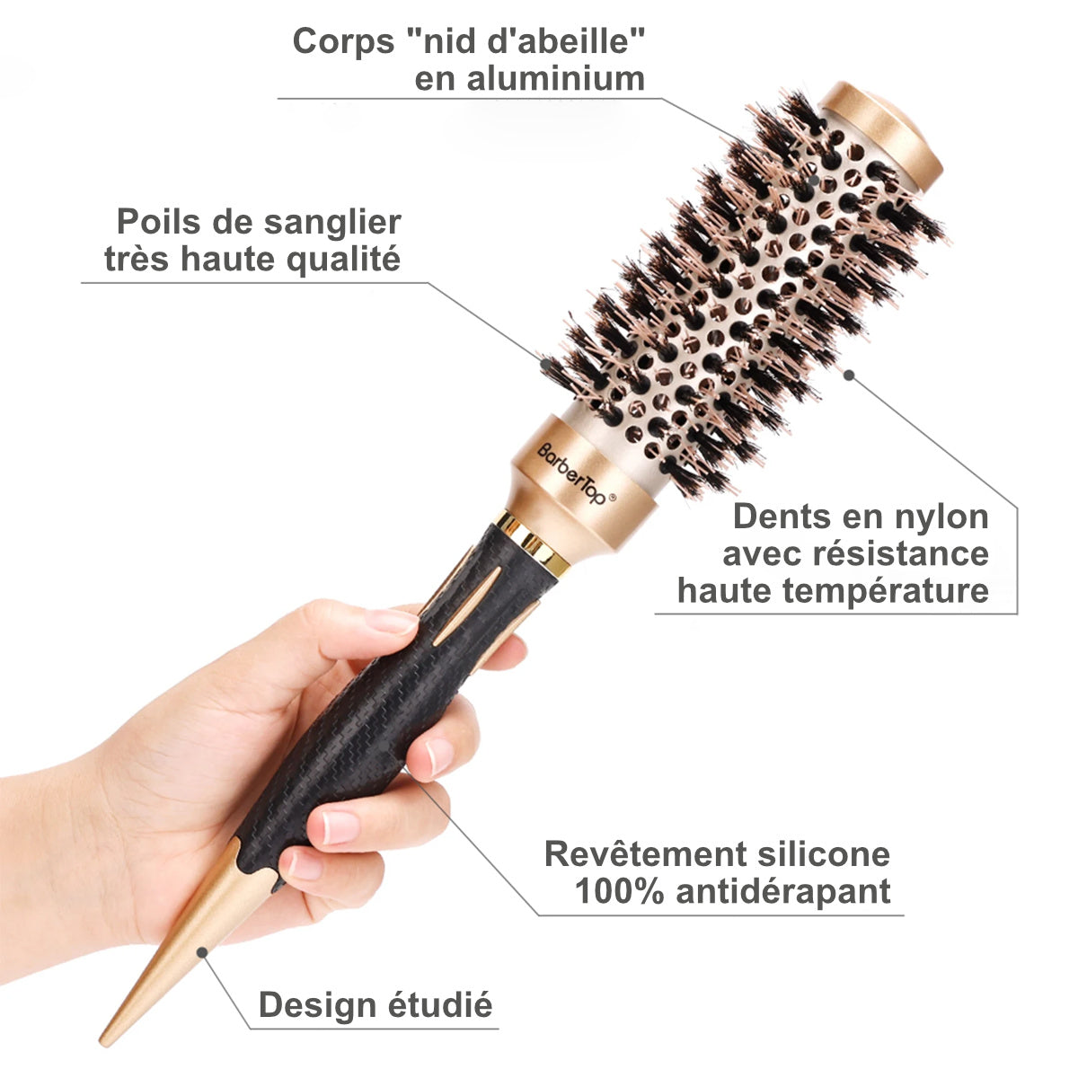 brosse à cheveux ronde professionnel