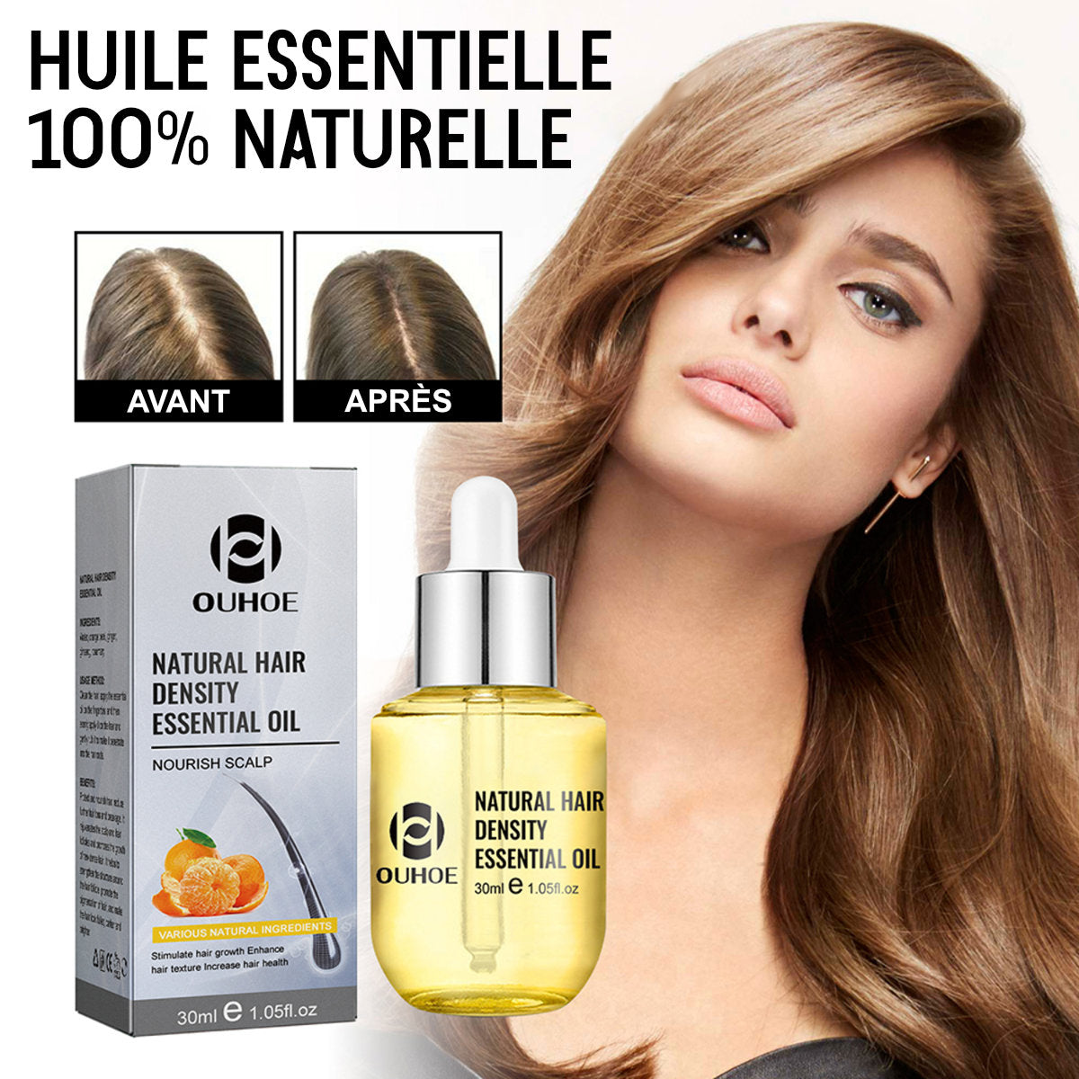Huile essentielle pour cheveux au gingembre