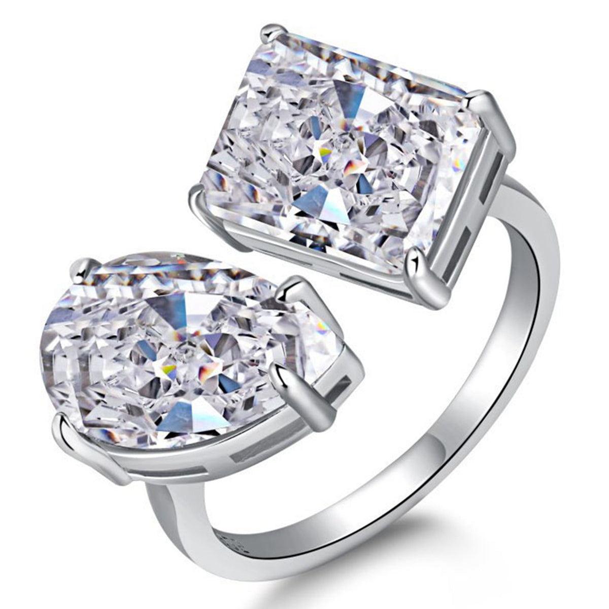 bague argent moissanite