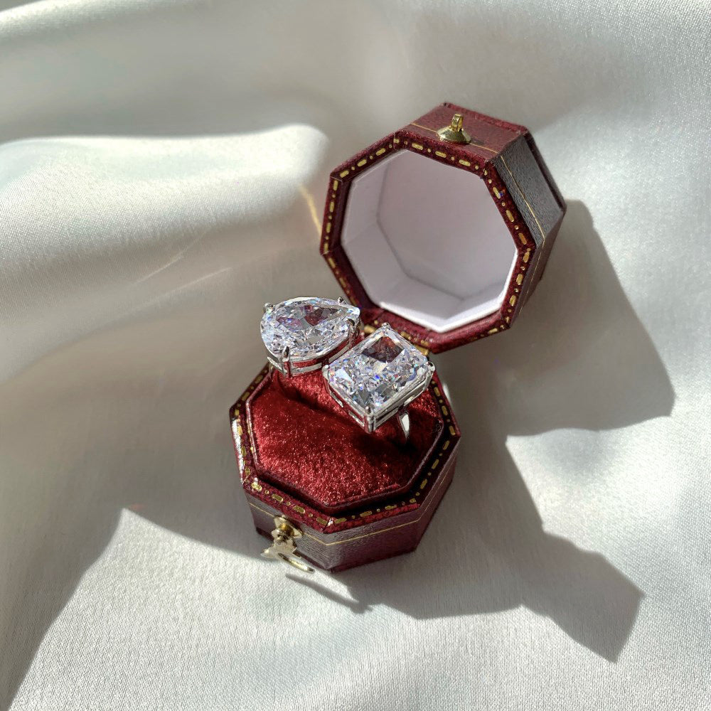 bague argent moissanite