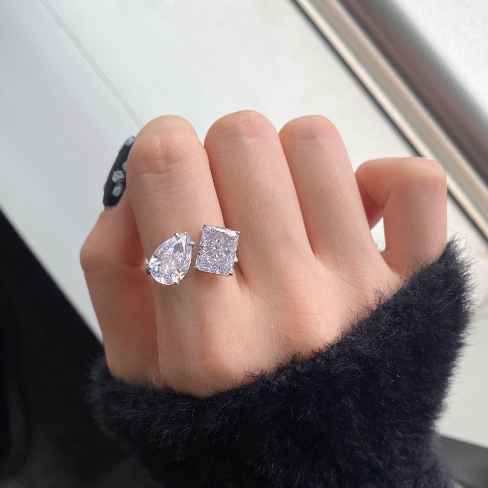 bague argent moissanite