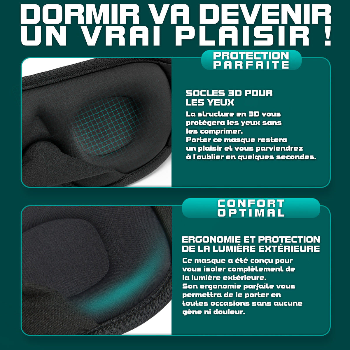 Masque de Sommeil 3D PINKMOON