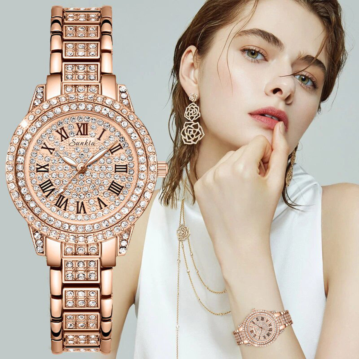 montre femme diamants