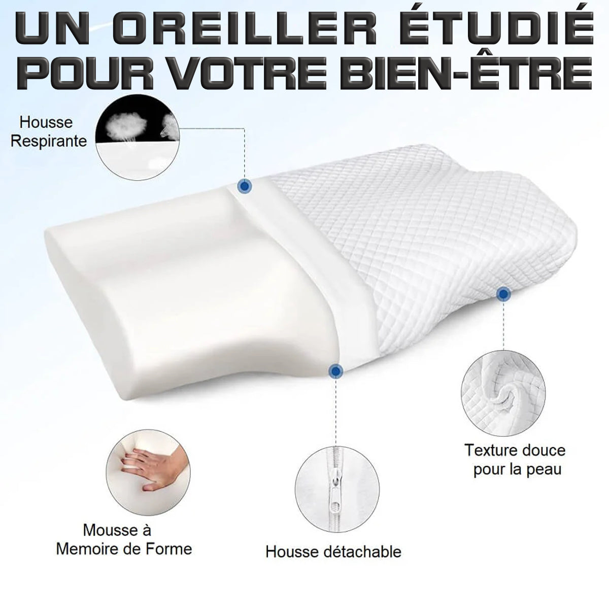 oreiller orthopédique mémoire de forme