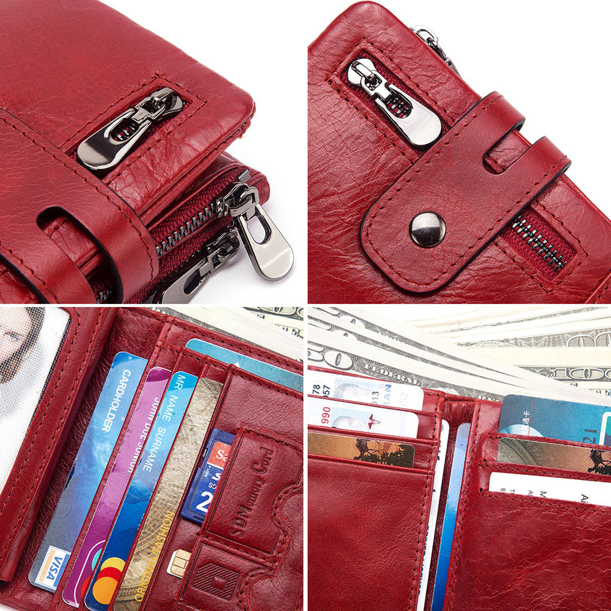 portefeuille femme cuir