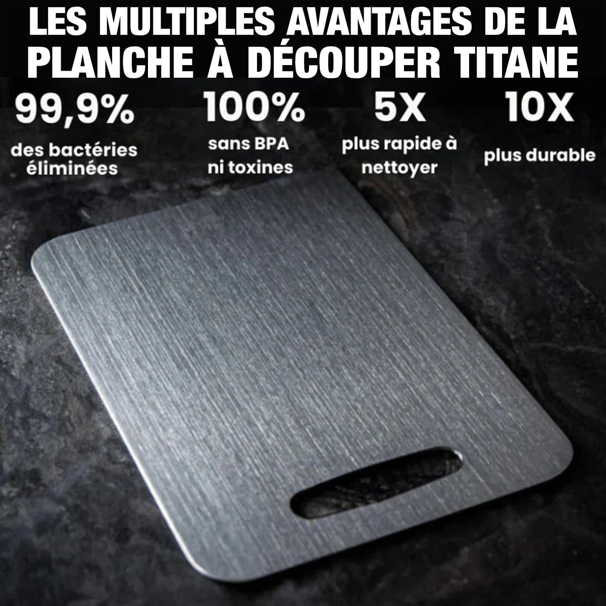 Planche à découper titane pour cuisine