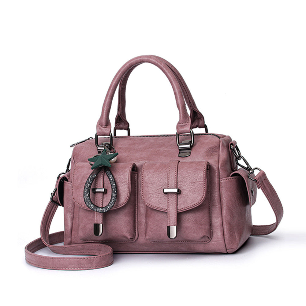 Sac à main femme cuir rose étoile tendance