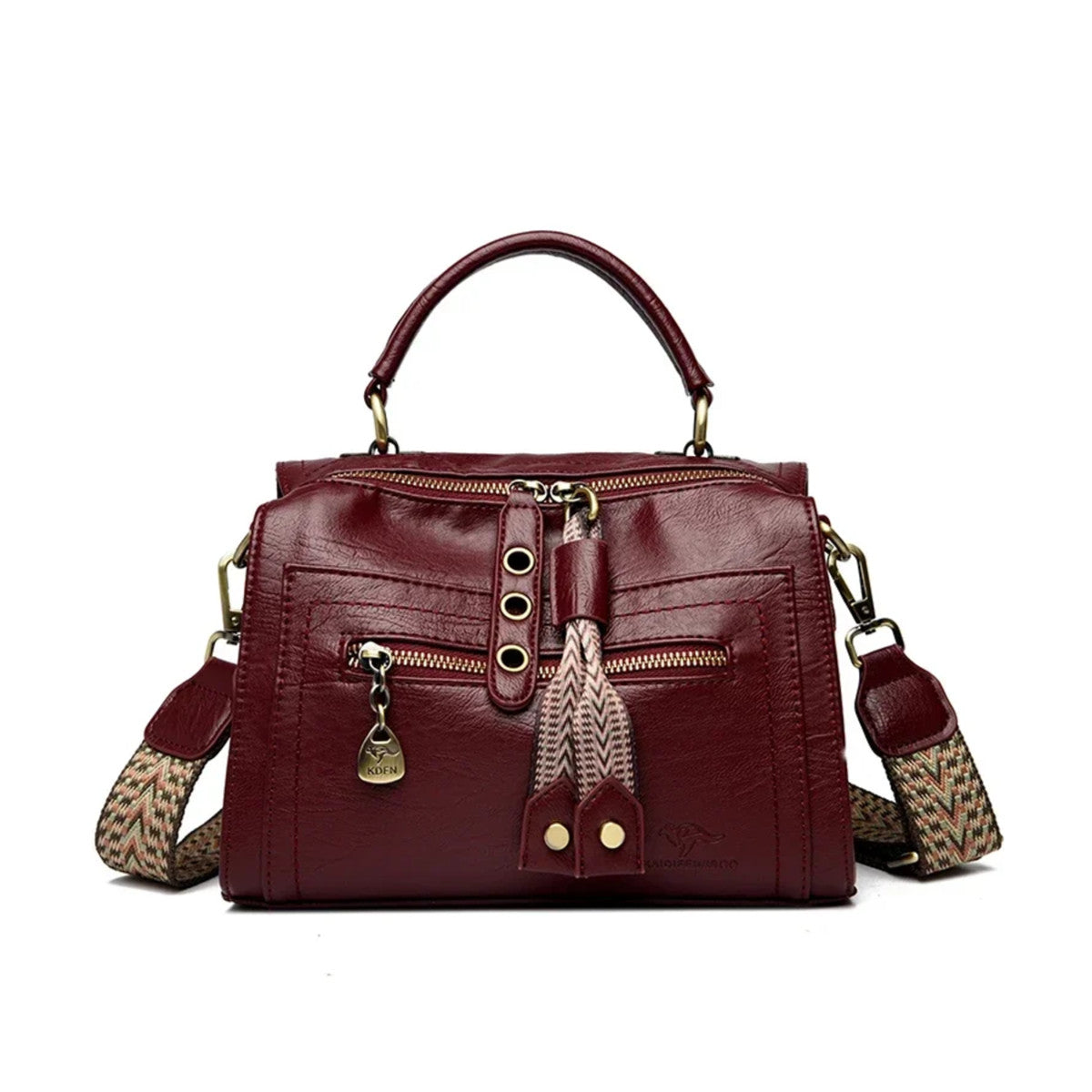 Sac à main femme cuir tendance rouge