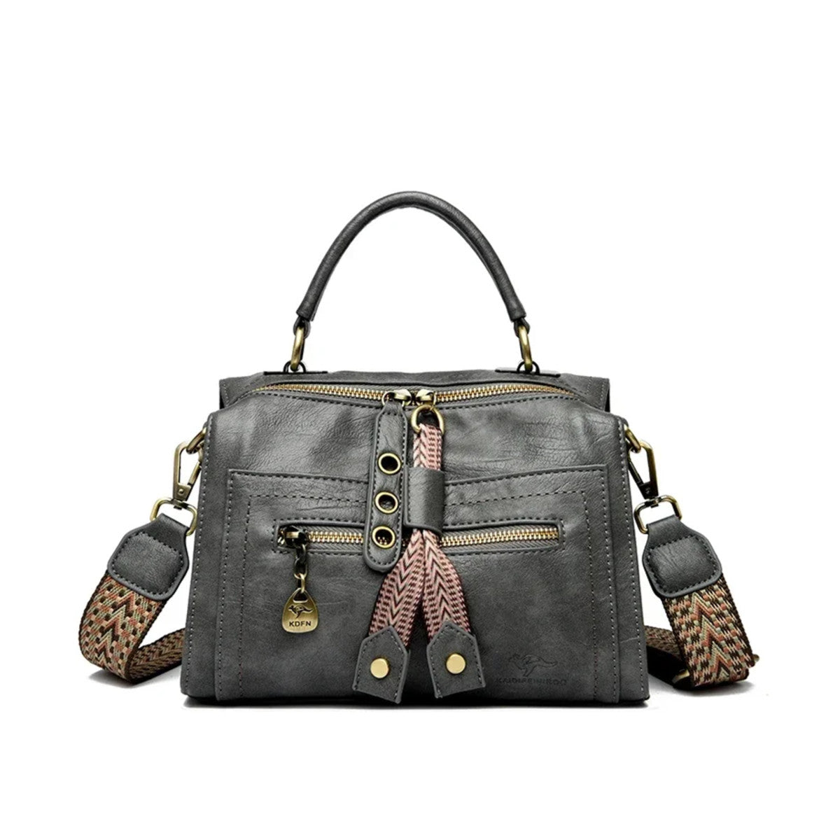 Sac à main femme cuir tendance gris
