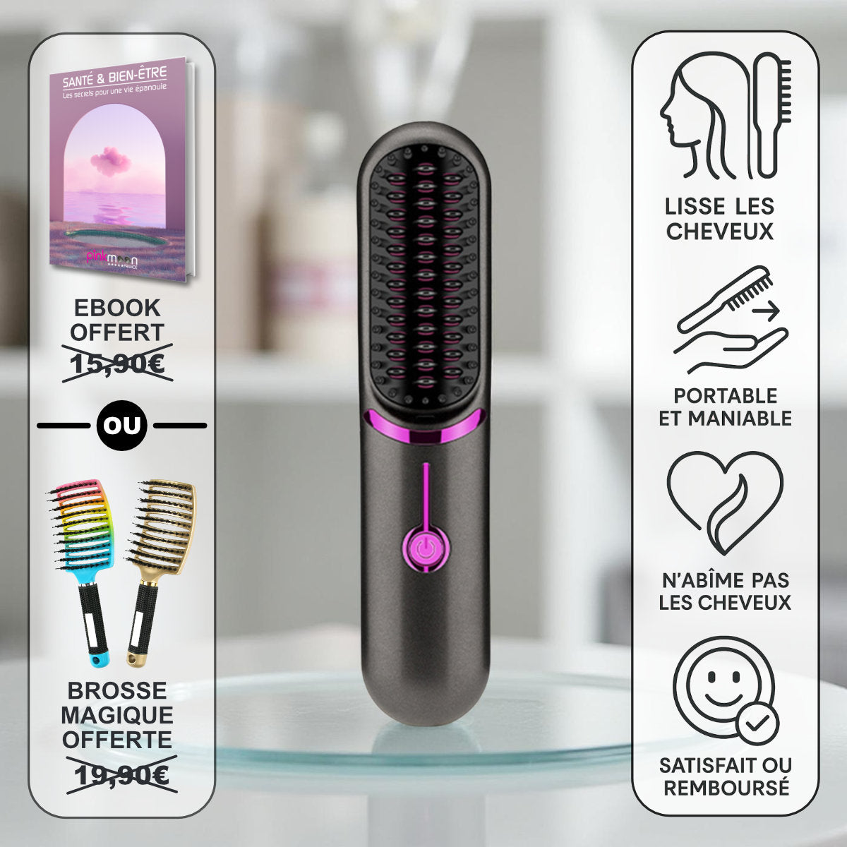 brosse lissante sans fil