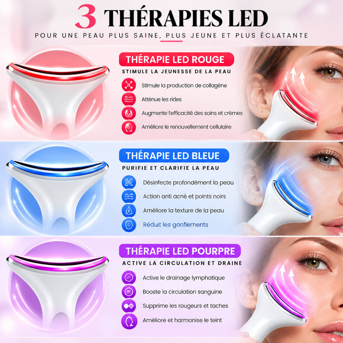 lumi-skin appareil LED thérapie visage