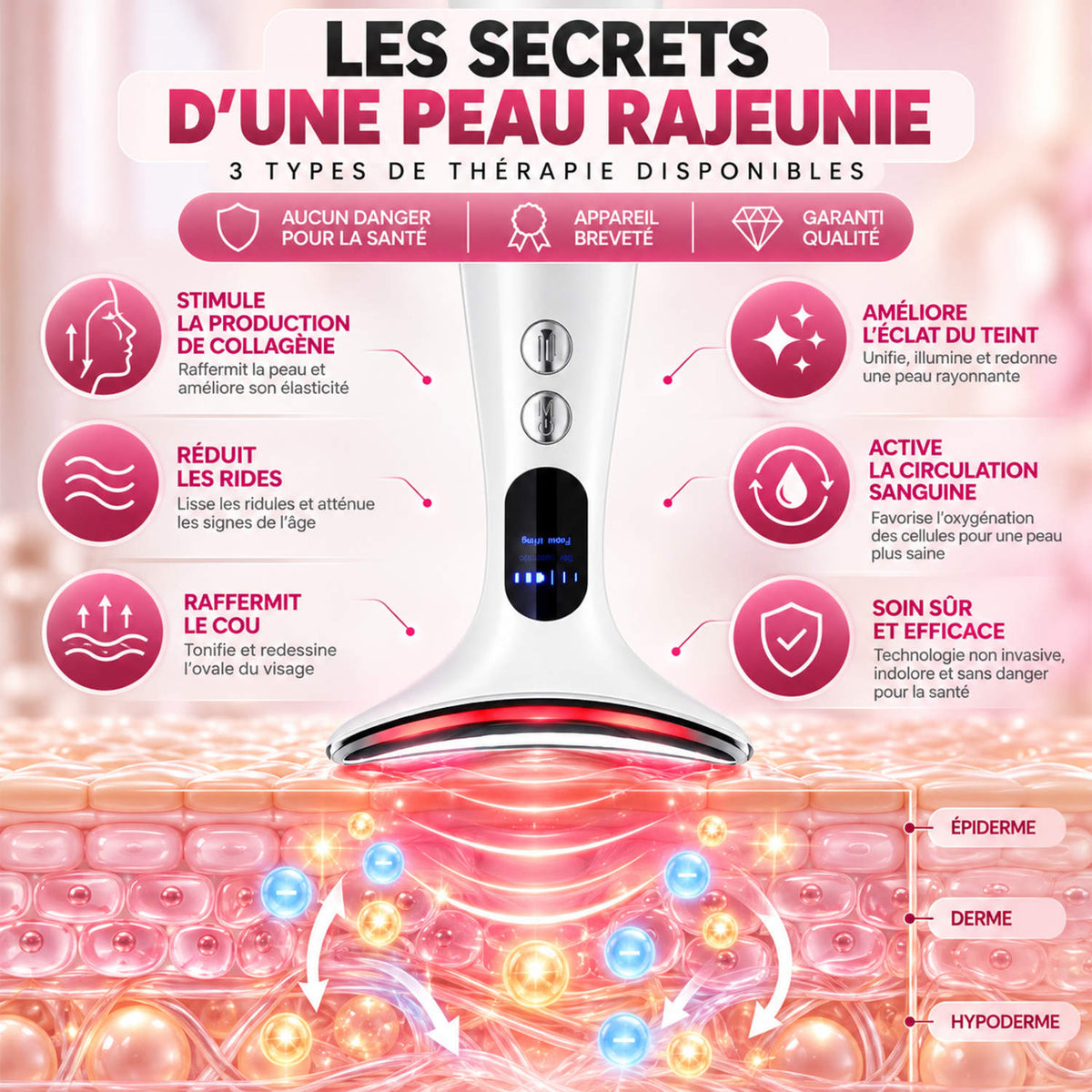 lumi-skin appareil LED visage rides et ridules