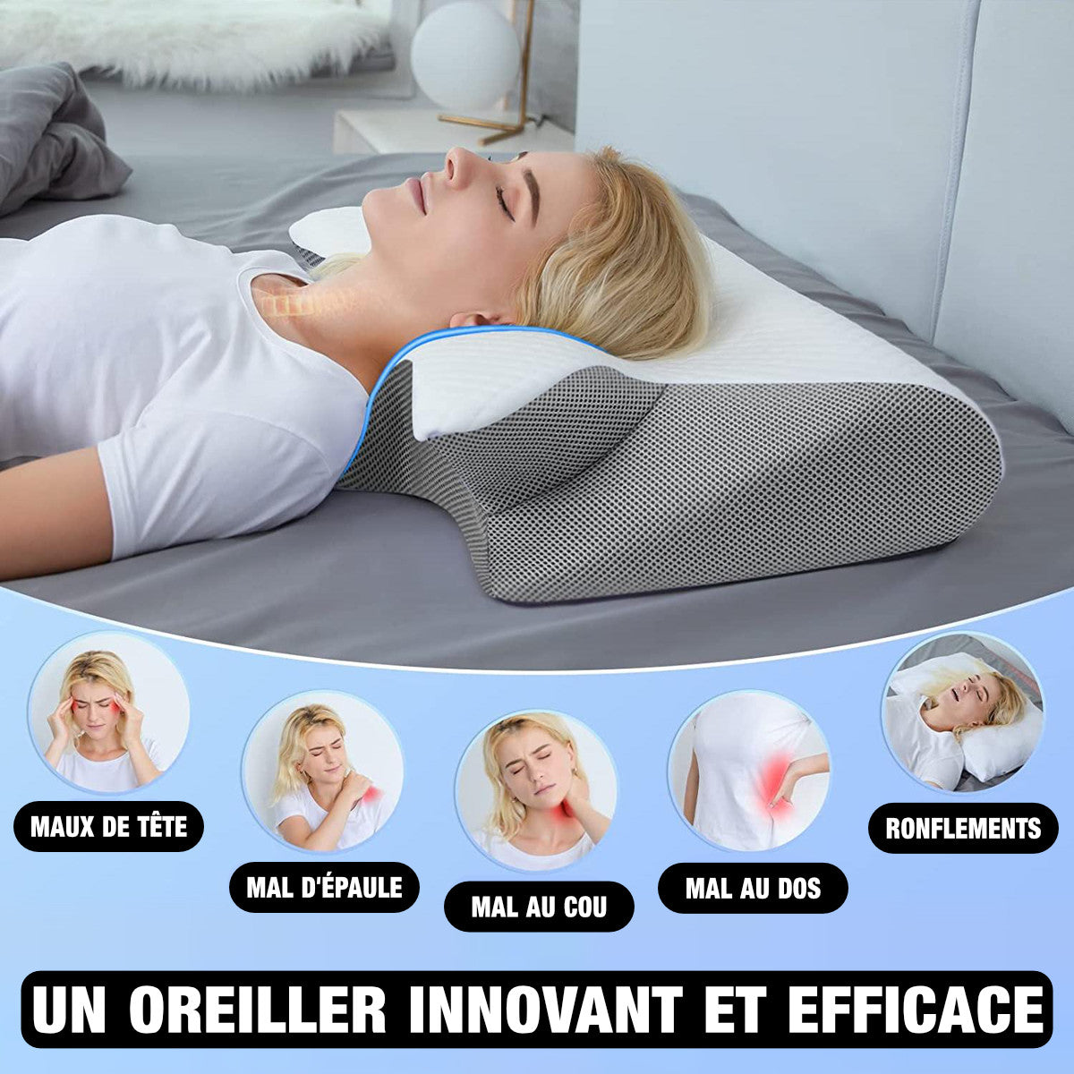 Oreiller cervical mémoire de forme