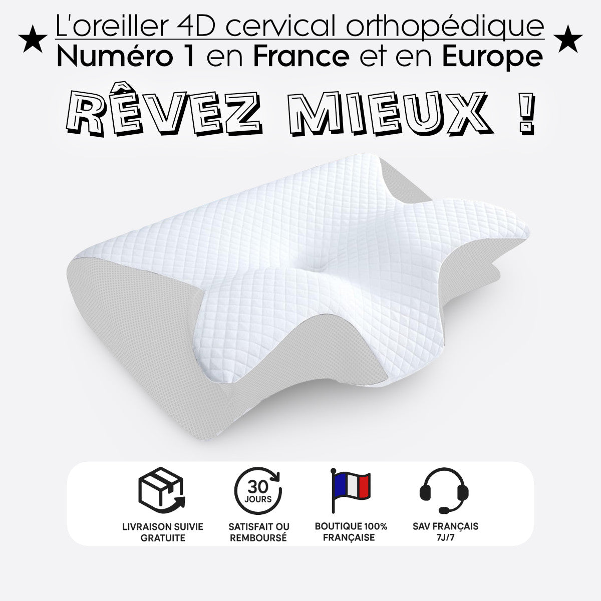Oreiller cervical mémoire de forme