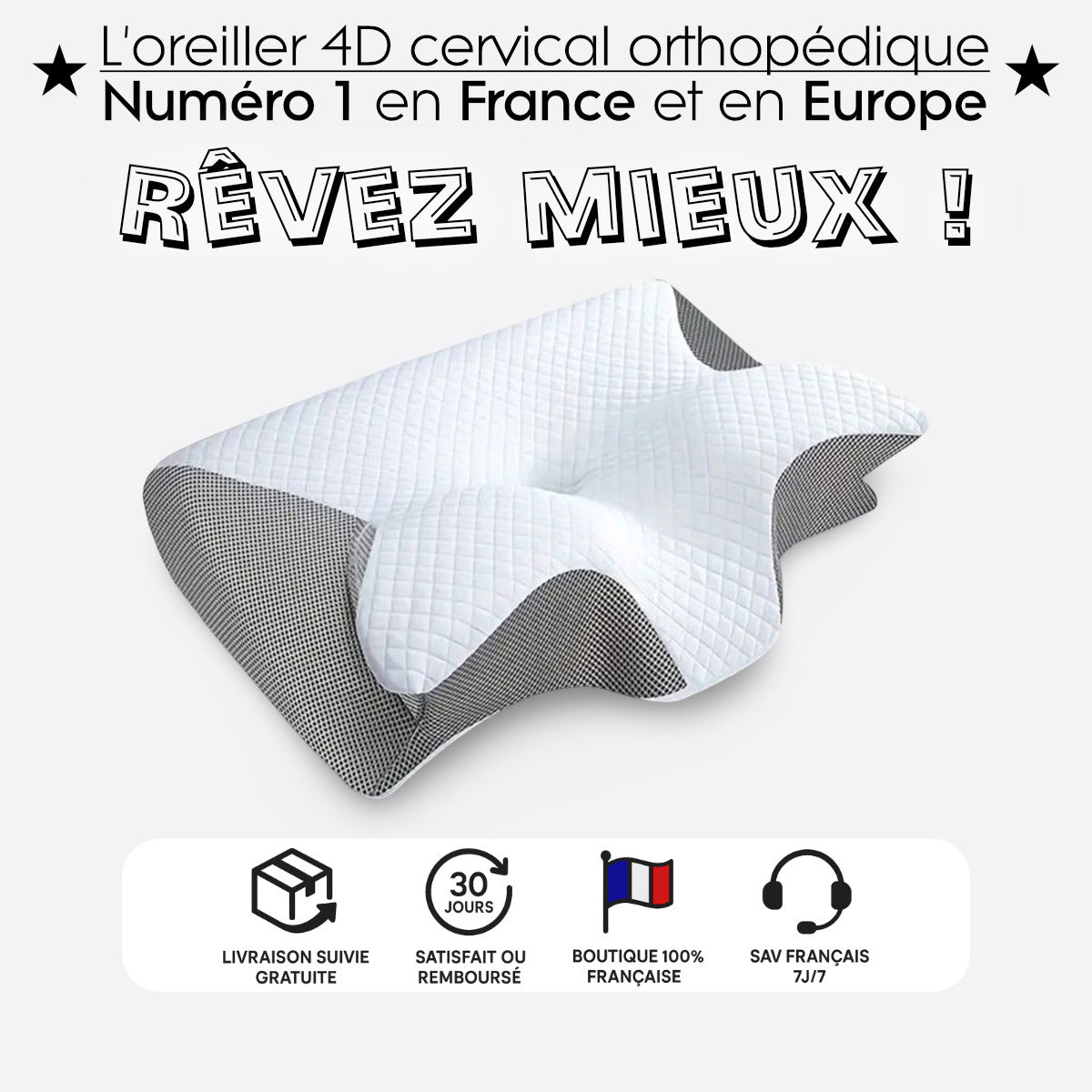 Oreiller cervical mémoire de forme