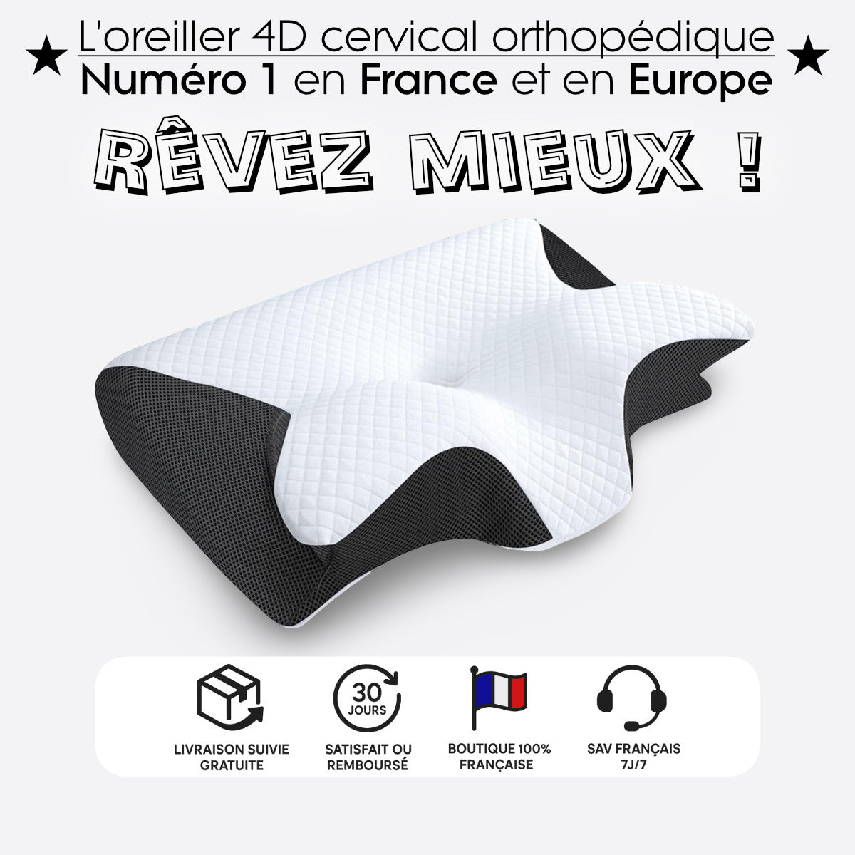 Oreiller cervical mémoire de forme
