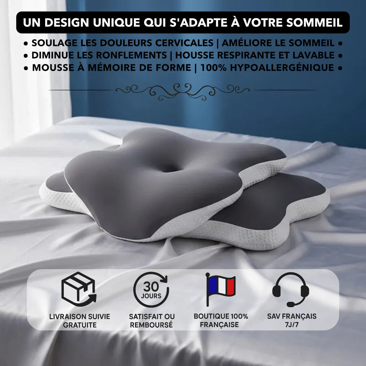 oreiller ergonomique mémoire de forme