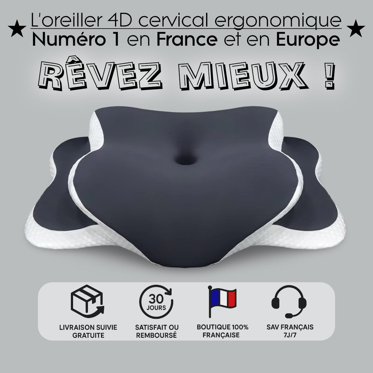 oreiller ergonomique mémoire de forme