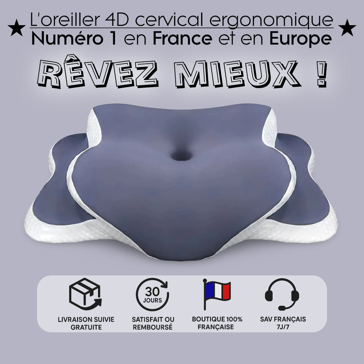 oreiller ergonomique mémoire de forme