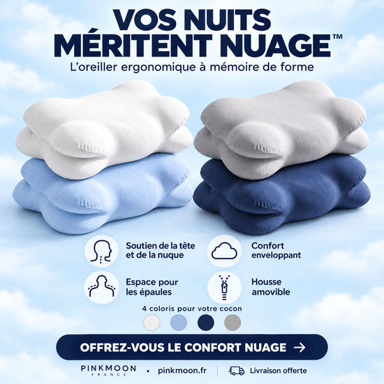 L'oreiller ergonomique NUAGE en 4 couleurs