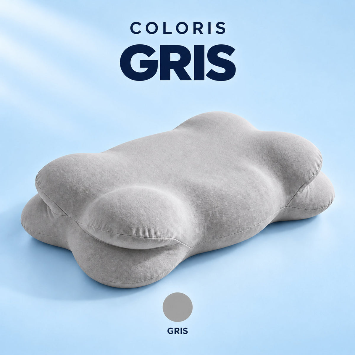 oreiller ergonomique à mémoire de forme NUAGE couleur gris