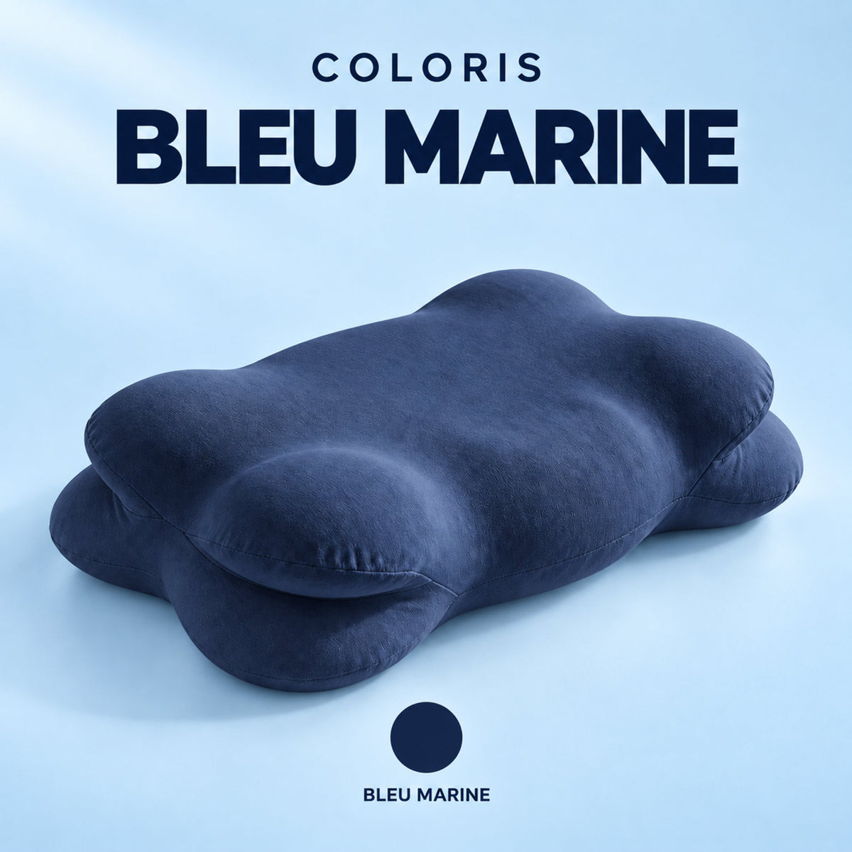 oreiller ergonomique à mémoire de forme NUAGE couleur bleu marine