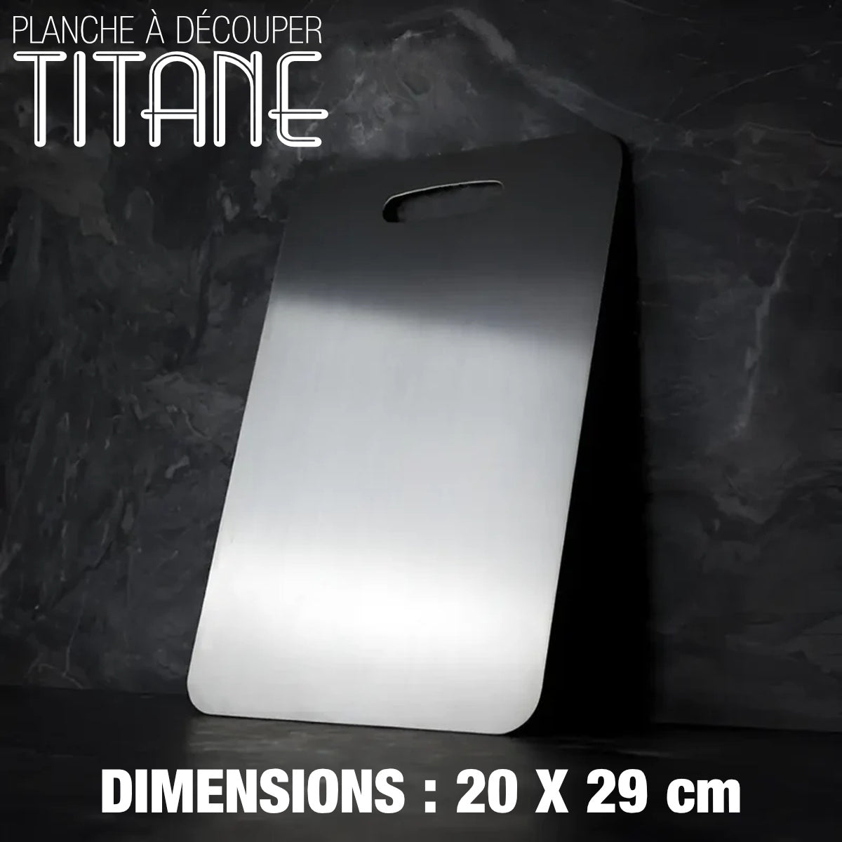 Planche à Découper Titane Pur 39x28cm - Antidérapante Et Lave-vaisselle Safe