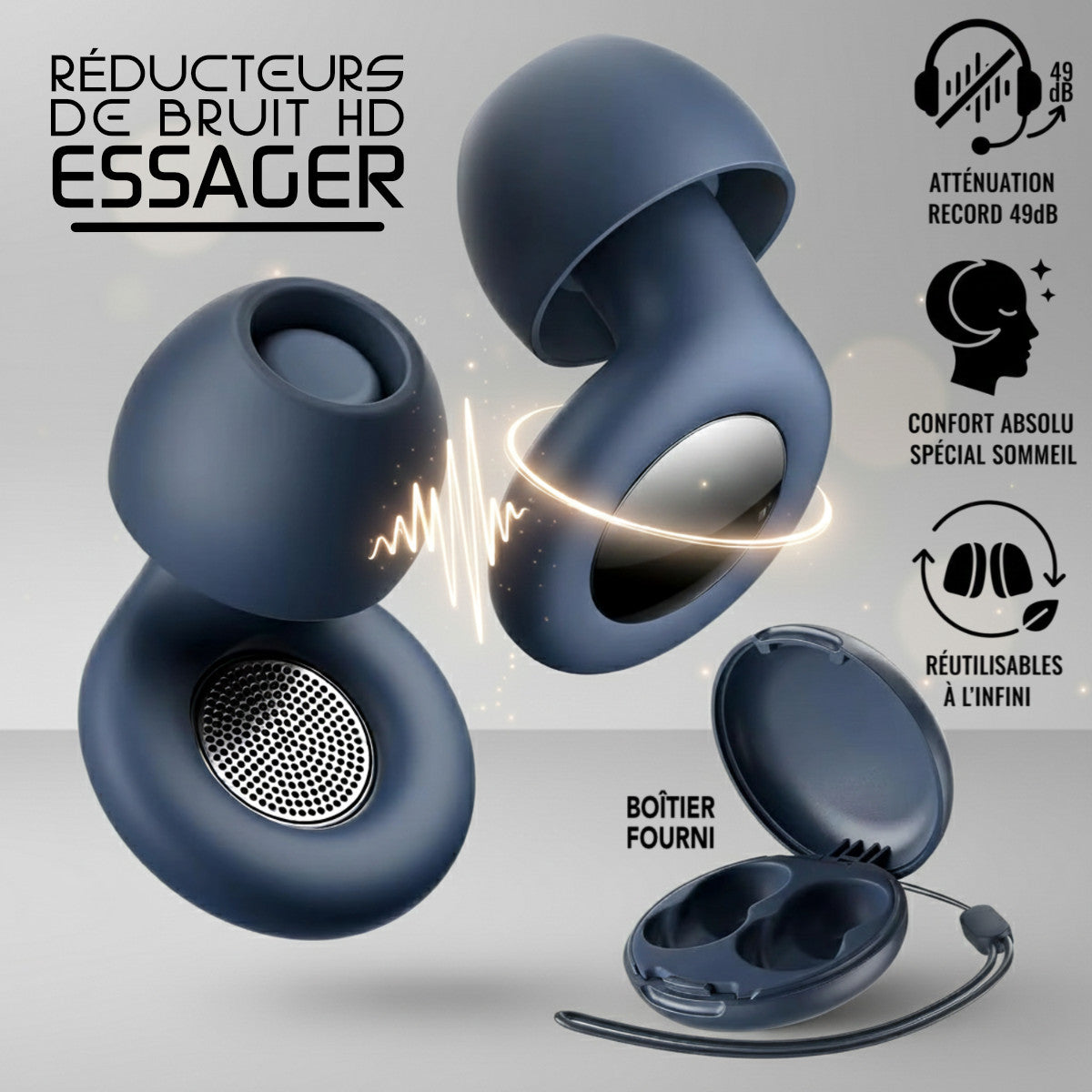 réducteurs de bruit bleus